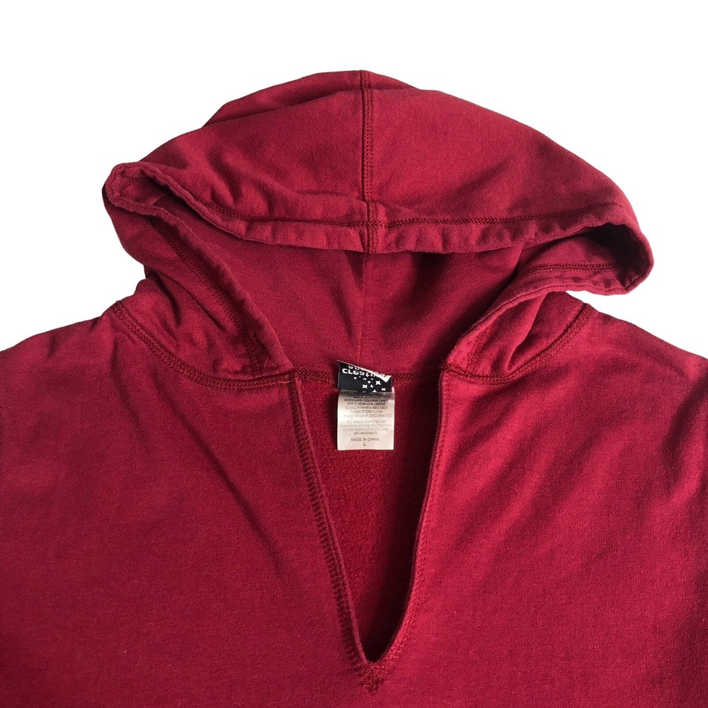 Arkansas Razorbacks Hoodie Women L Red Geometric Lace Split Neck Pocket Pullover - Picture 8 of 15